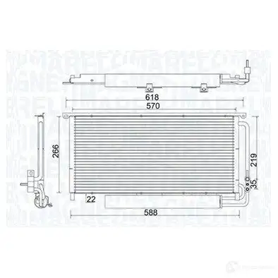 Радиатор кондиционера MAGNETI MARELLI W9507 F 350203922000 1437550536