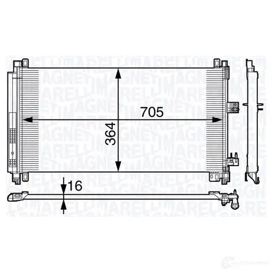 Радиатор кондиционера MAGNETI MARELLI BC724 1026770 350203724000 350 20 372 400 0 изображение 0