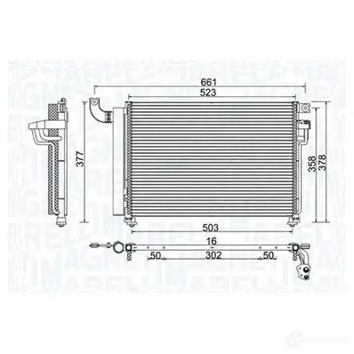 Радиатор кондиционера MAGNETI MARELLI 1438035491 350203982000 F WHL5 изображение 0