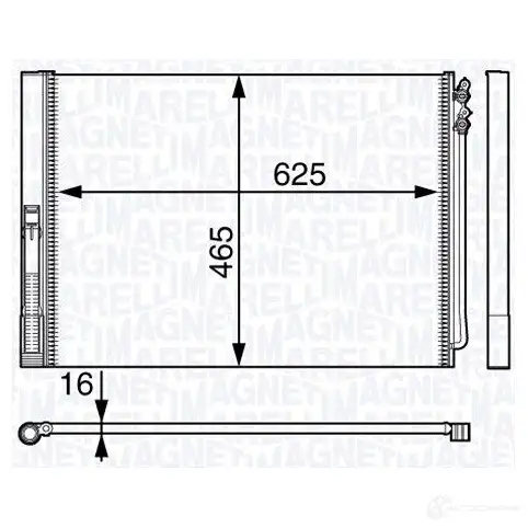 Радиатор кондиционера MAGNETI MARELLI 350203716000 1026759 350 20 371 600 0 BC716 изображение 0