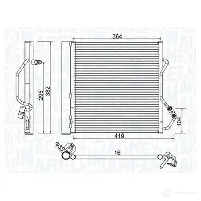 Радиатор кондиционера MAGNETI MARELLI PE6 C4BJ 1438035567 350203921000 изображение 0