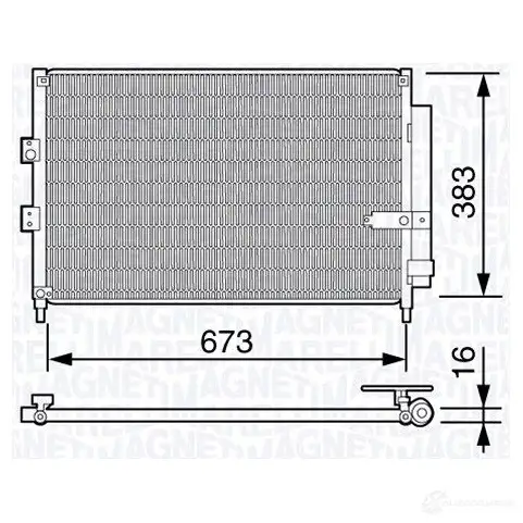 Радиатор кондиционера MAGNETI MARELLI 350203660000 92J9P02 1026707 BC6 60