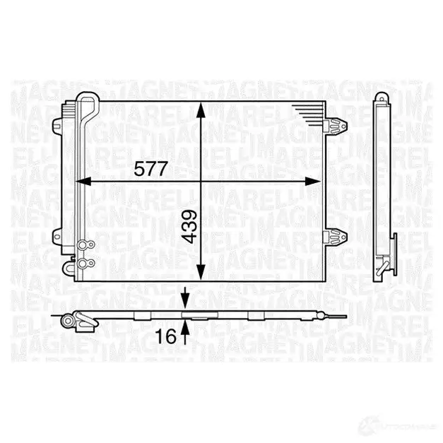 Радиатор кондиционера MAGNETI MARELLI BC617 1026664 350203617000 350203617 000