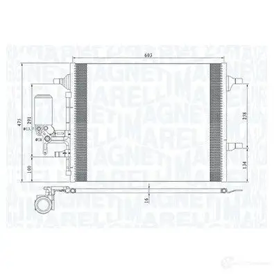 Радиатор кондиционера MAGNETI MARELLI 1437550538 350203789000 VJ 1U8 изображение 0