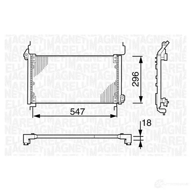 Радиатор кондиционера MAGNETI MARELLI 1026429 BC138 350203138000 350 203138000