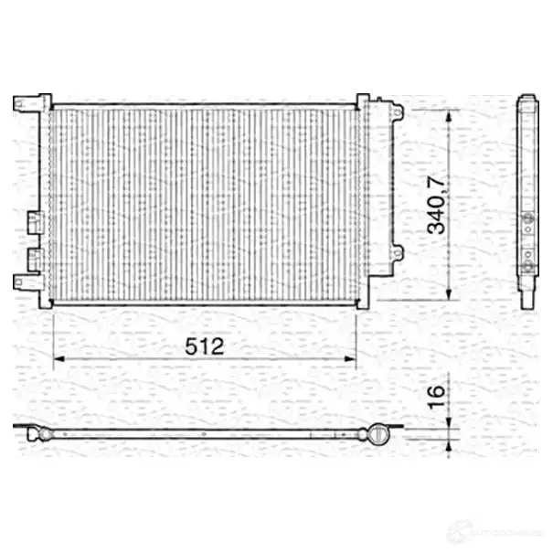 Радиатор кондиционера MAGNETI MARELLI 1026448 350203157000 BC157 350203 157000 изображение 0