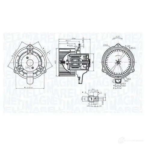 Моторчик вентилятора печки MAGNETI MARELLI 069412340010 6XTI5 99 1438033705 изображение 0