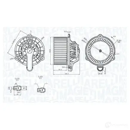 Моторчик вентилятора печки MAGNETI MARELLI 069412359010 QV 5U3 1438033883 изображение 0