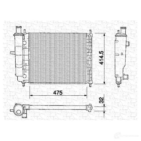 Радиатор охлаждения двигателя MAGNETI MARELLI B M151 1027212 350213151000 M8AR8W4 изображение 0