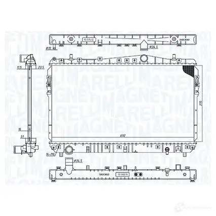 Радиатор охлаждения двигателя MAGNETI MARELLI YST EF6 350213197600 1438036791 изображение 0