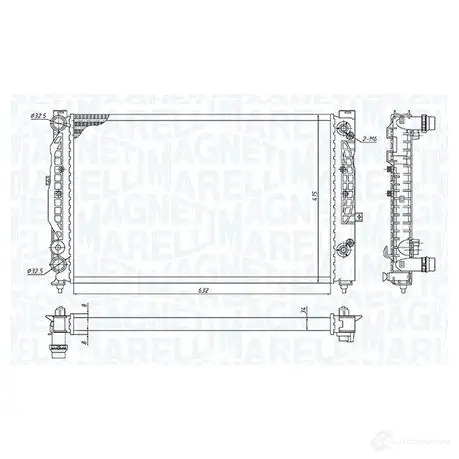 Радиатор охлаждения двигателя MAGNETI MARELLI E 0DK47T 350213193700 1438037008 изображение 0
