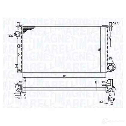 Радиатор охлаждения двигателя MAGNETI MARELLI 1193751104 BM38 2 UHJFQI3 350213382000 изображение 0