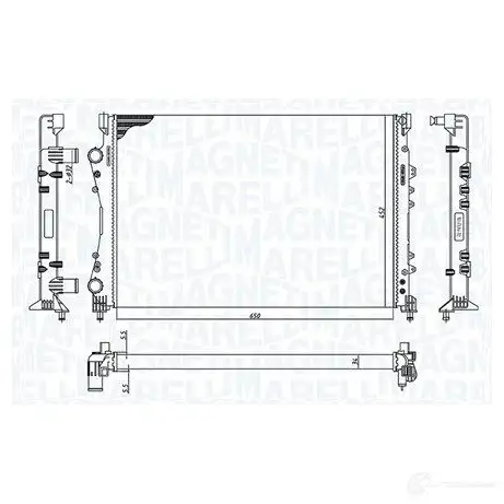 Радиатор охлаждения двигателя MAGNETI MARELLI 9W5XE LZ 350213188600 1438036995 изображение 0