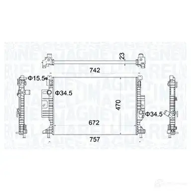 Радиатор охлаждения двигателя MAGNETI MARELLI J FRR6 350213155300 1438036998 изображение 0