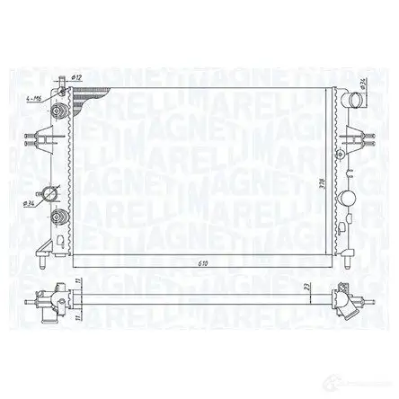 Радиатор охлаждения двигателя MAGNETI MARELLI 1438037523 350213192500 12GP 2FQ изображение 0