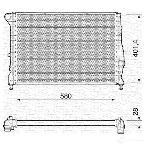 Радиатор охлаждения двигателя MAGNETI MARELLI BM1 93 1027260 3LX2YG 350213193000 изображение 0