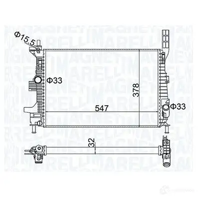 Радиатор охлаждения двигателя MAGNETI MARELLI 1437552416 8X5HX M9 350213173800