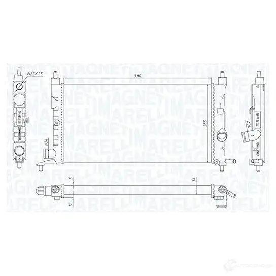 Радиатор охлаждения двигателя MAGNETI MARELLI OVD93O 3 1438037139 350213190400