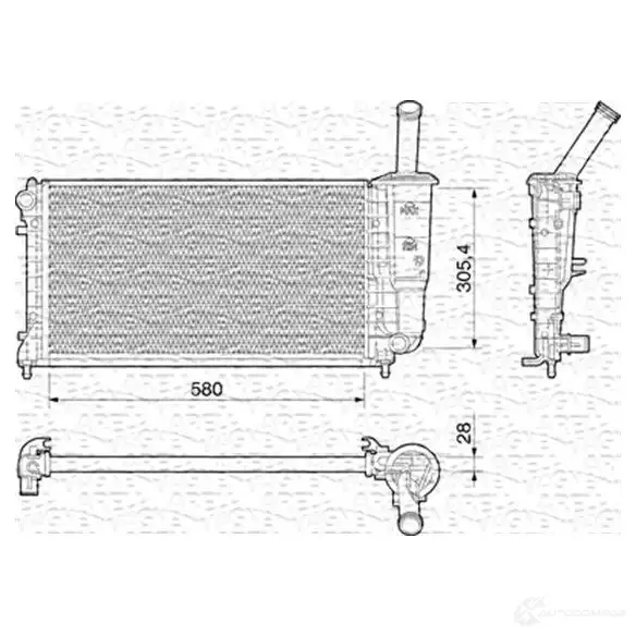 Радиатор охлаждения двигателя MAGNETI MARELLI B M197 1027267 U2SWL 350213197000