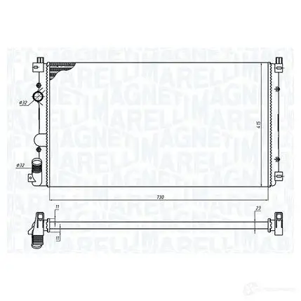 Радиатор охлаждения двигателя MAGNETI MARELLI 350213185100 1437552386 WD1 SGK
