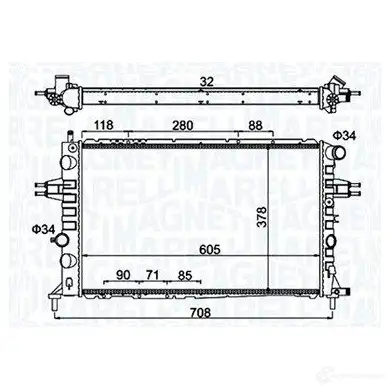 Радиатор охлаждения двигателя MAGNETI MARELLI 350213192300 1438037145 WQC QFC4