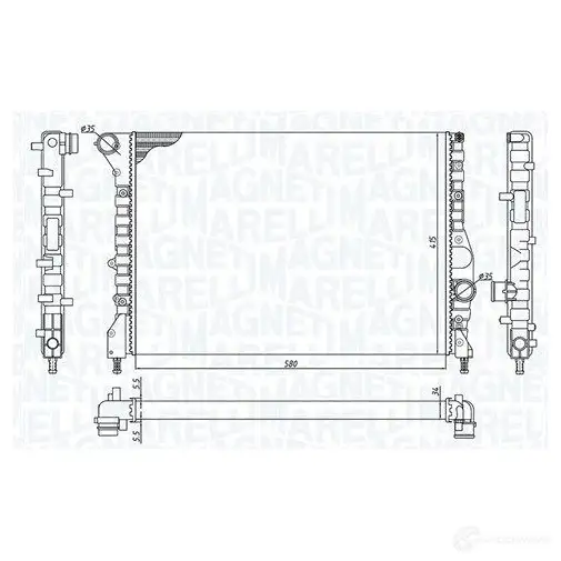 Радиатор охлаждения двигателя MAGNETI MARELLI 350213184200 1437552389 H 5QQ68 изображение 0