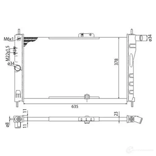 Радиатор охлаждения двигателя MAGNETI MARELLI 1027342 Z3RRCC BM Q326 350213326003 изображение 0