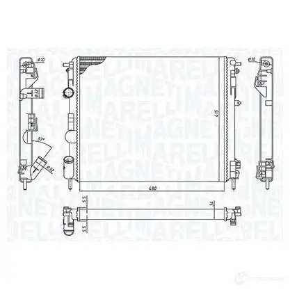 Радиатор охлаждения двигателя MAGNETI MARELLI 350213192600 GA3 9XUA 1437550073 изображение 0