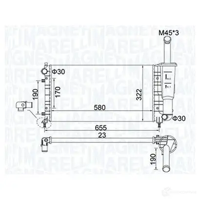 Радиатор охлаждения двигателя MAGNETI MARELLI 350213183600 NZR 3156 1438036174