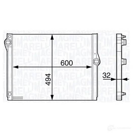 Радиатор охлаждения двигателя MAGNETI MARELLI BM1404 350213140400 350 21 314 040 0 1027165