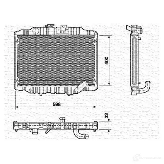 Радиатор охлаждения двигателя MAGNETI MARELLI 1027479 BM550 350 213550000 350213550000 изображение 0