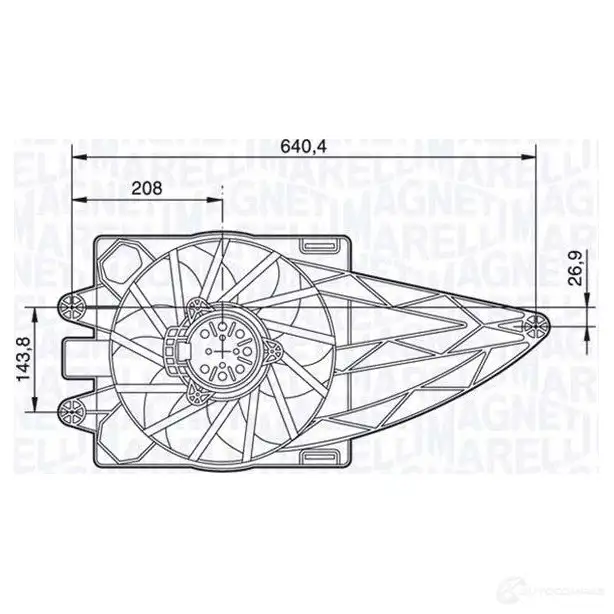Радиатор охлаждения двигателя MAGNETI MARELLI BM13 75 1027138 350213137500 DTPUF