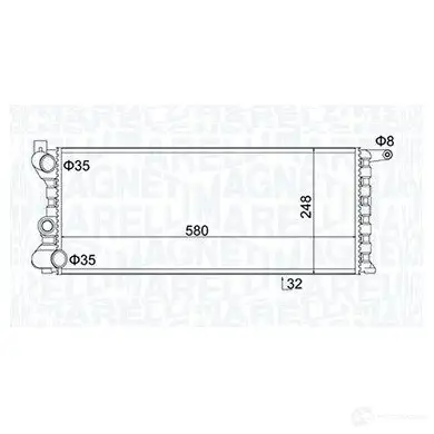 Радиатор охлаждения двигателя MAGNETI MARELLI 350213154100 3 LYTD8 1438035970