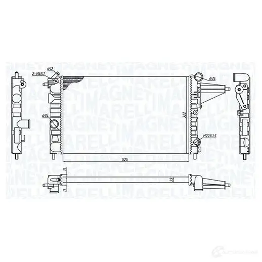 Радиатор охлаждения двигателя MAGNETI MARELLI UU7PZ J 350213189100 1438035904