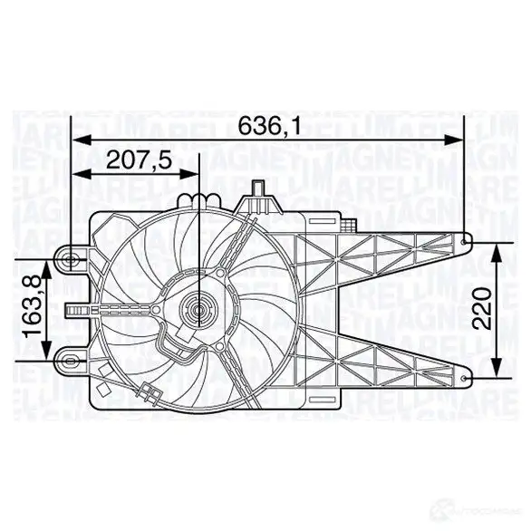 Радиатор охлаждения двигателя MAGNETI MARELLI 350213137100 5D2K4V BM1 371 1027134 изображение 0