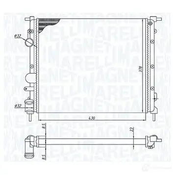 Радиатор охлаждения двигателя MAGNETI MARELLI 1438035977 350213187900 7 MW5M изображение 0