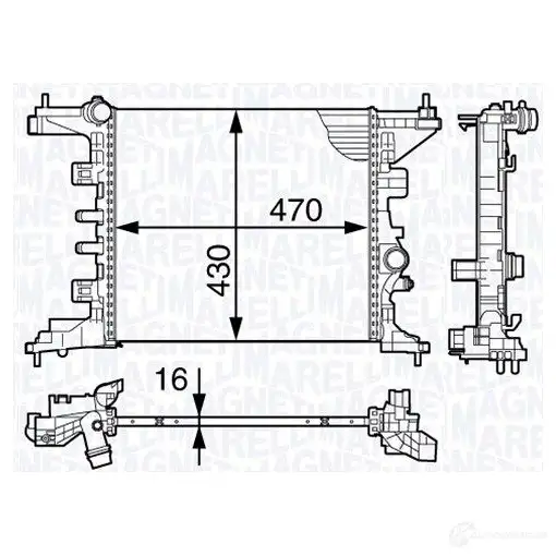 Радиатор охлаждения двигателя MAGNETI MARELLI 350 21 314 320 0 BM1432 350213143200 1027196