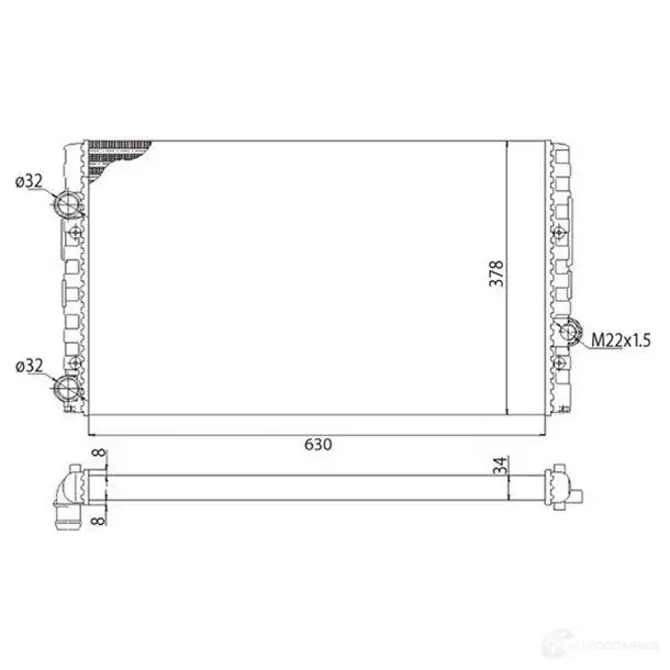 Радиатор охлаждения двигателя MAGNETI MARELLI BMQ 793 350213793003 E43TS 1027678
