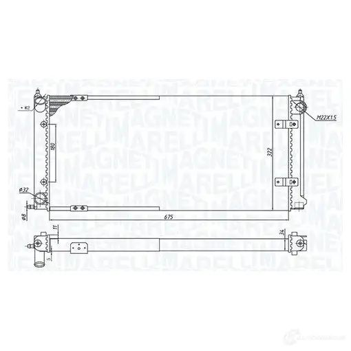 Радиатор охлаждения двигателя MAGNETI MARELLI TWI4 HY 350213188300 1438035917