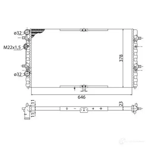 Радиатор охлаждения двигателя MAGNETI MARELLI 350213816003 B MQ816 UMMYJBH 1027702 изображение 0