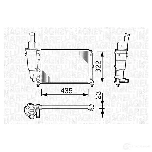 Радиатор охлаждения двигателя MAGNETI MARELLI RS6CGAO 1193750425 350213113003 BMQ11 3 изображение 0