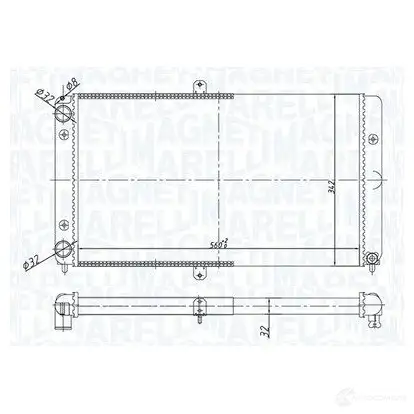 Радиатор охлаждения двигателя MAGNETI MARELLI 0 96B8 350213180700 1438036053 изображение 0