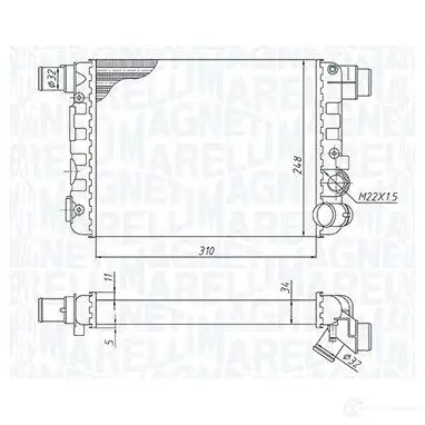 Радиатор охлаждения двигателя MAGNETI MARELLI 1438036314 V5SPMK R 350213190200
