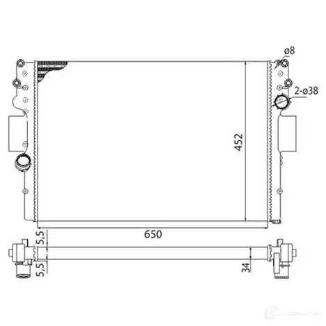 Радиатор охлаждения двигателя MAGNETI MARELLI P9M5O BMQ0 16 1026784 350213016003