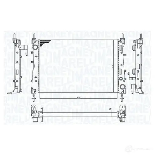 Радиатор охлаждения двигателя MAGNETI MARELLI 350213199100 M CN81K 1437552430