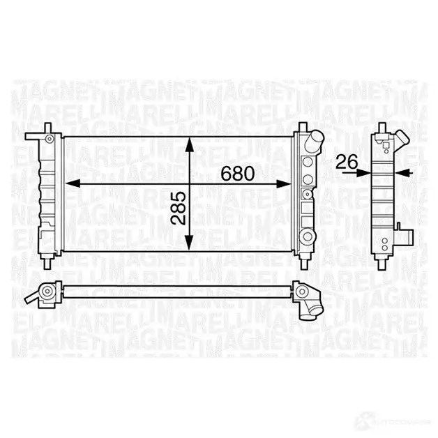 Радиатор охлаждения двигателя MAGNETI MARELLI BM1244 350 21 312 200 0 350213124400 1027015