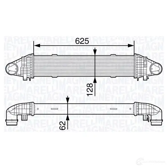 Радиатор охлаждения двигателя MAGNETI MARELLI 1026860 BM1 054 350213105400 ZR82N изображение 0