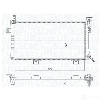 Радиатор охлаждения двигателя MAGNETI MARELLI 1438036124 2QGC T 350213180600