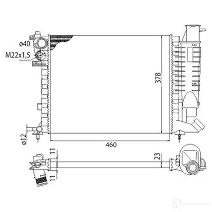 Радиатор охлаждения двигателя MAGNETI MARELLI 350213373003 BMQ 373 94VU5F 1027359 изображение 0