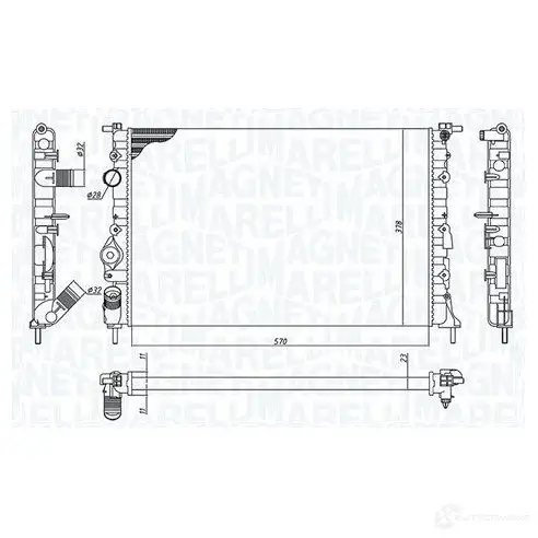 Радиатор охлаждения двигателя MAGNETI MARELLI AK CL7T 1437551884 350213188100